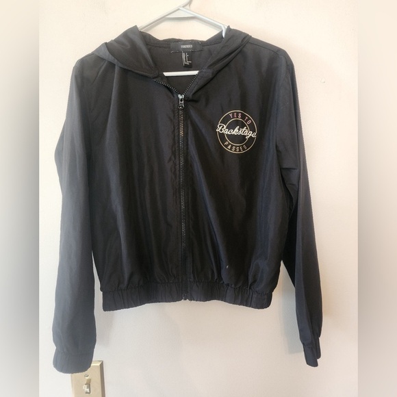 Forever 21 lightweight jacket backstage pass size small black - Picture 1 of 4